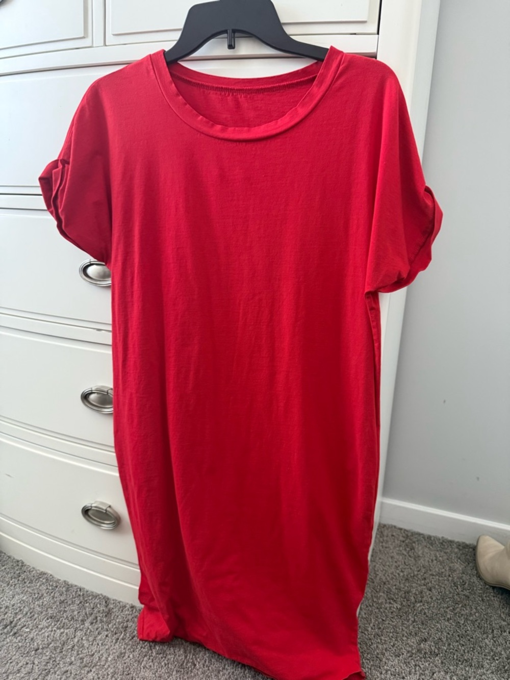 Red Casual T-Shirt Dress